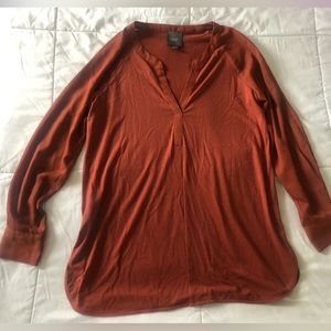 burnt orange blouse